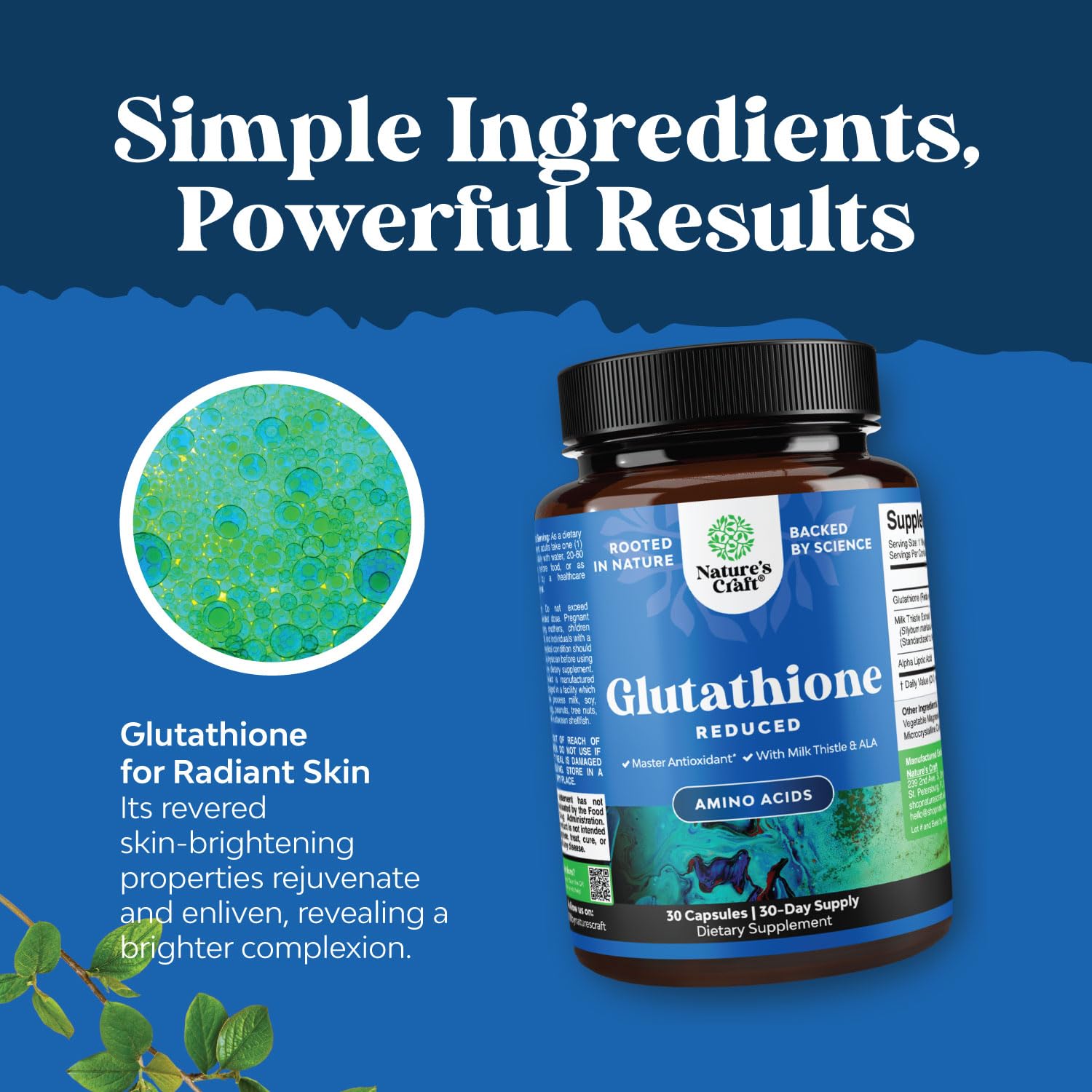 Foto 5 pulgar | Suplemento Natures Craft Con Contenido Reducido De Glutatión De 500 Mg Con Silimarina - Venta Internacional.