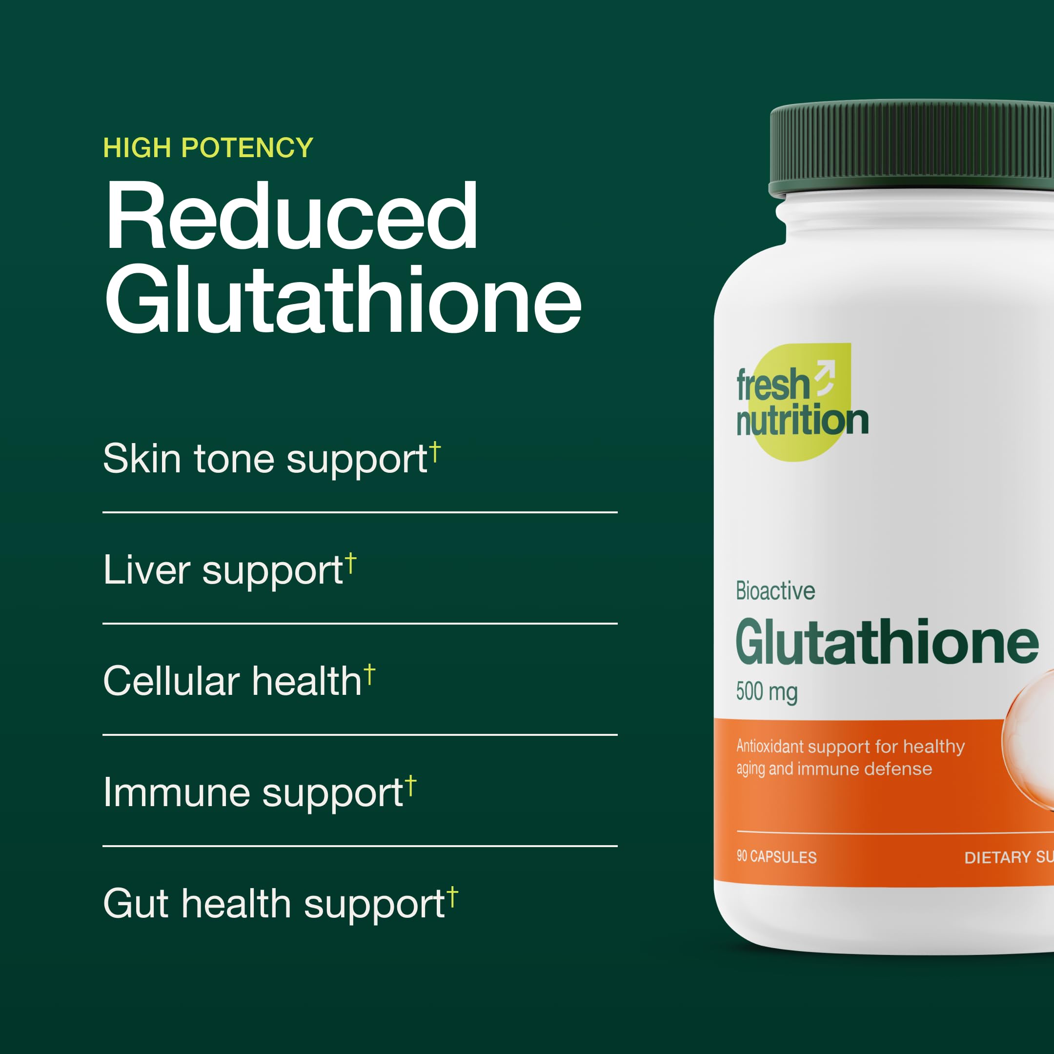 Foto 3 | Cápsula De Suplemento De Glutatión Fresh Nutrition Con Verificación De Adn - Venta Internacional.