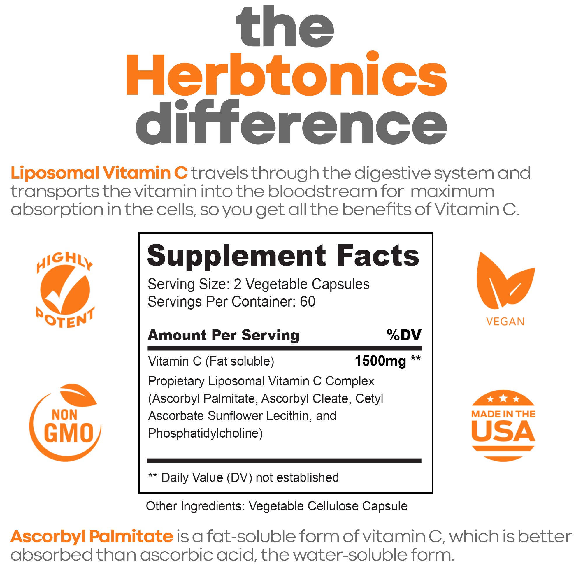 Foto 2 | Suplemento Herbtonics De Vitamina C Liposomal 1500 Mg 120 Cápsulas - Venta Internacional.