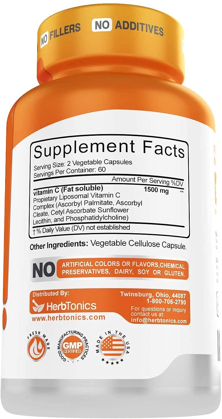 Foto 4 pulgar | Suplemento Herbtonics De Vitamina C Liposomal 1500 Mg 120 Cápsulas - Venta Internacional.