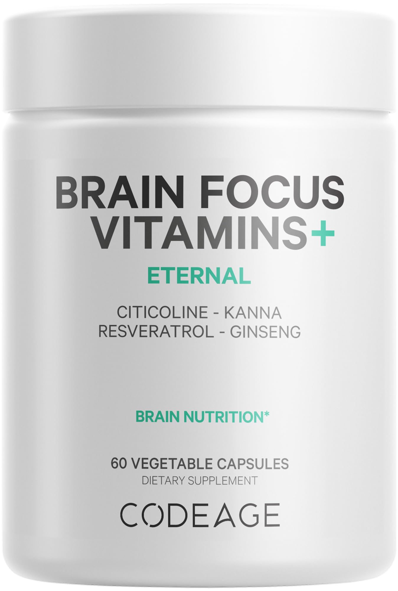 Foto 2 pulgar | Suplemento Codeage Brain Focus Vitamins+ Con Citicolina 60 Cápsulas - Venta Internacional.