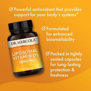 Foto 4 | Suplemento Dr. Mercola De Vitamina D3 Liposomal, 30 Cápsulas, 1000 Ui - Venta Internacional.