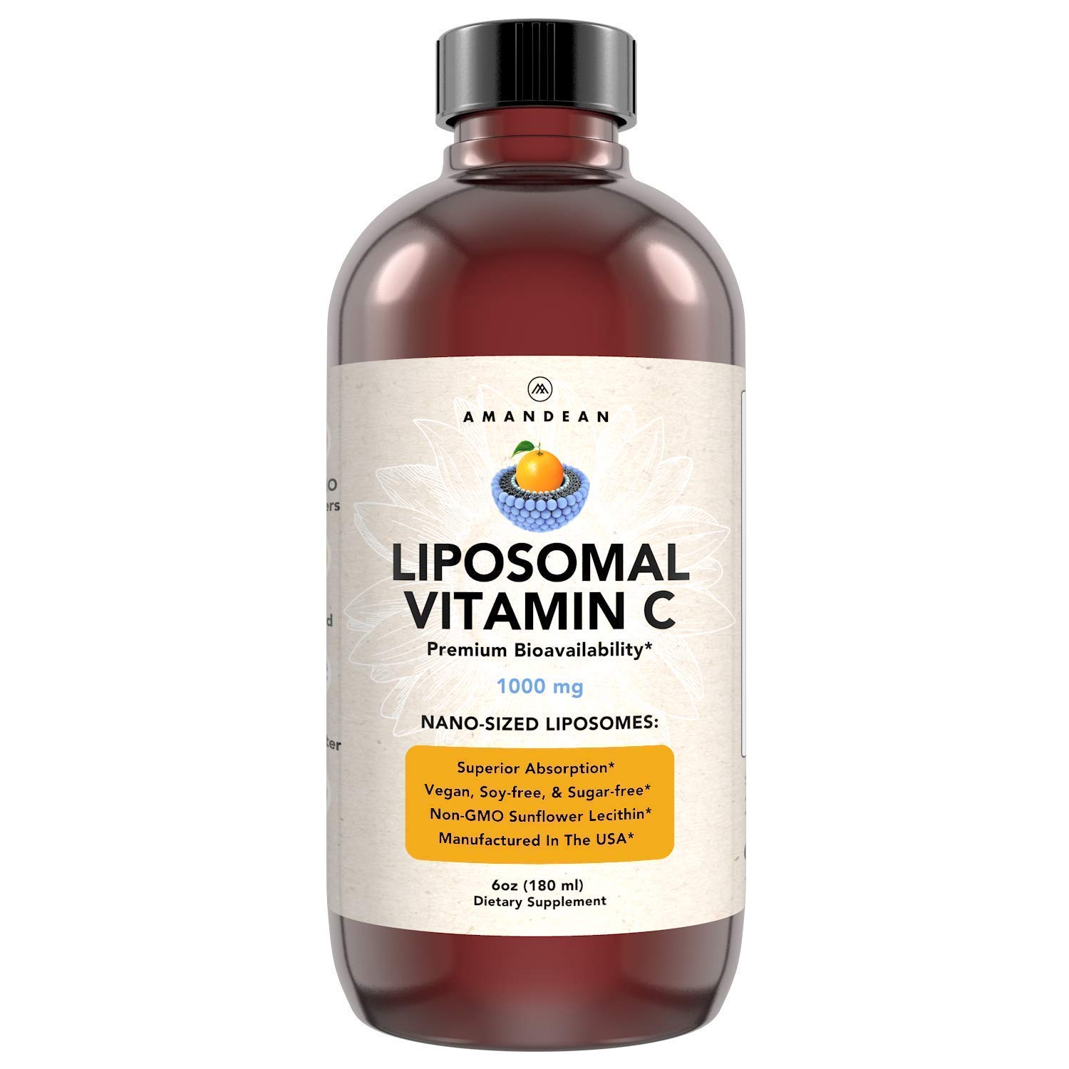 Foto 2 pulgar | Suplemento Liposomal De Vitamina C Amandean 1000 Mg Vegano 180 Ml - Venta Internacional.