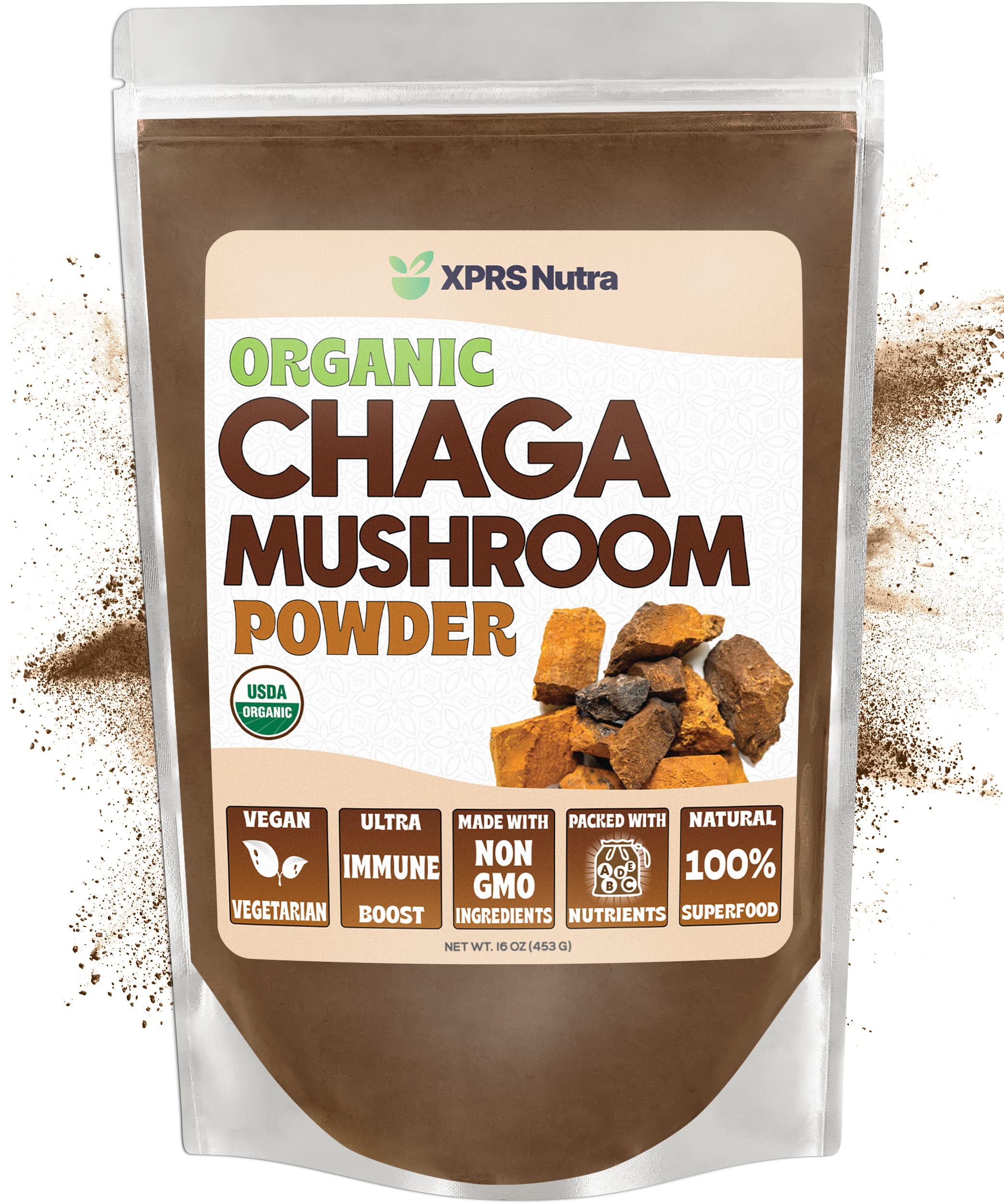 Foto 2 pulgar | Polvo De Hongos Chaga Xprs Nutra Premium Usda Organic 500 Ml - Venta Internacional.