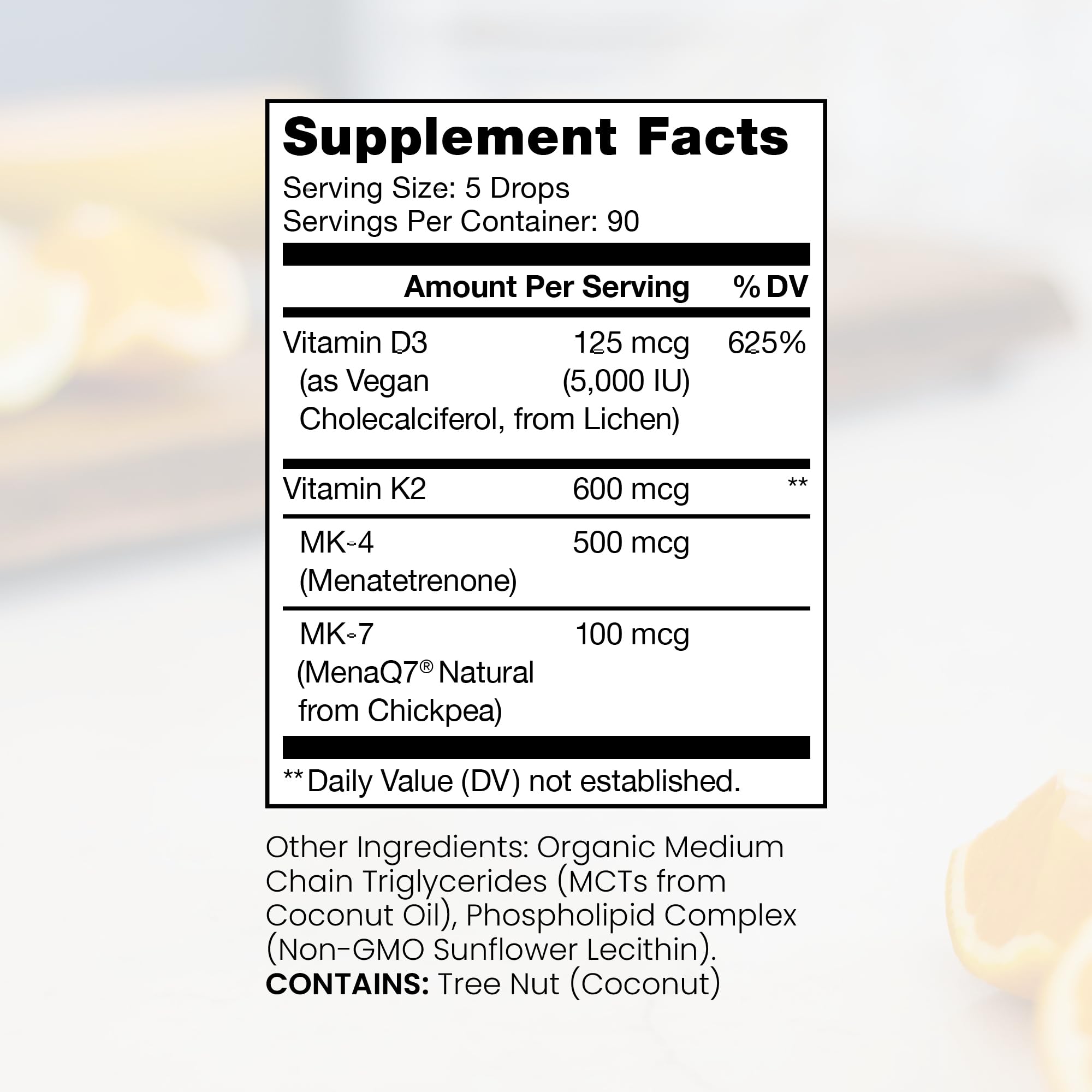 Foto 3 pulgar | Suplemento De Vitamina D3+ K2 Vegano Pure Therapro Rx, 10 Ml - Venta Internacional.