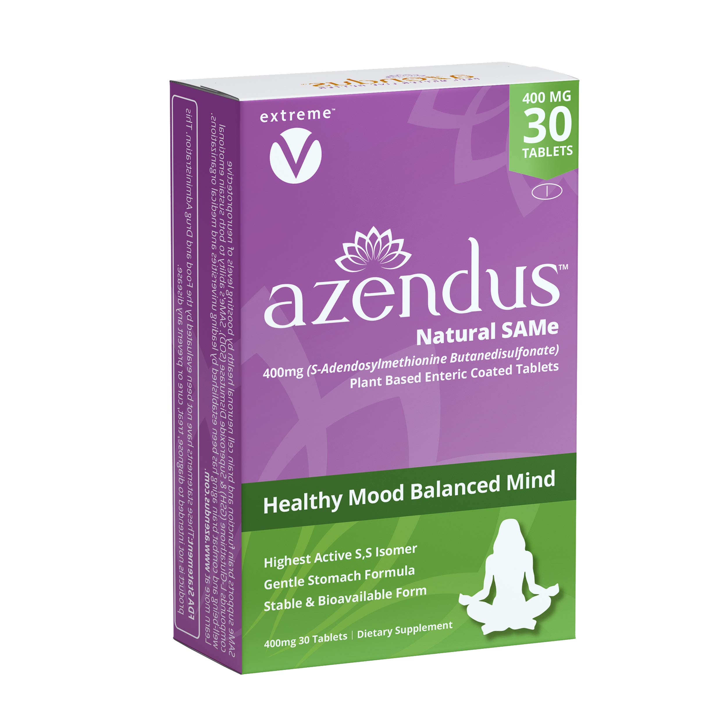 Foto 2 pulgar | Suplemento Azendus Sam-e Mood Support 400 Mg 30 Comprimidos - Venta Internacional.