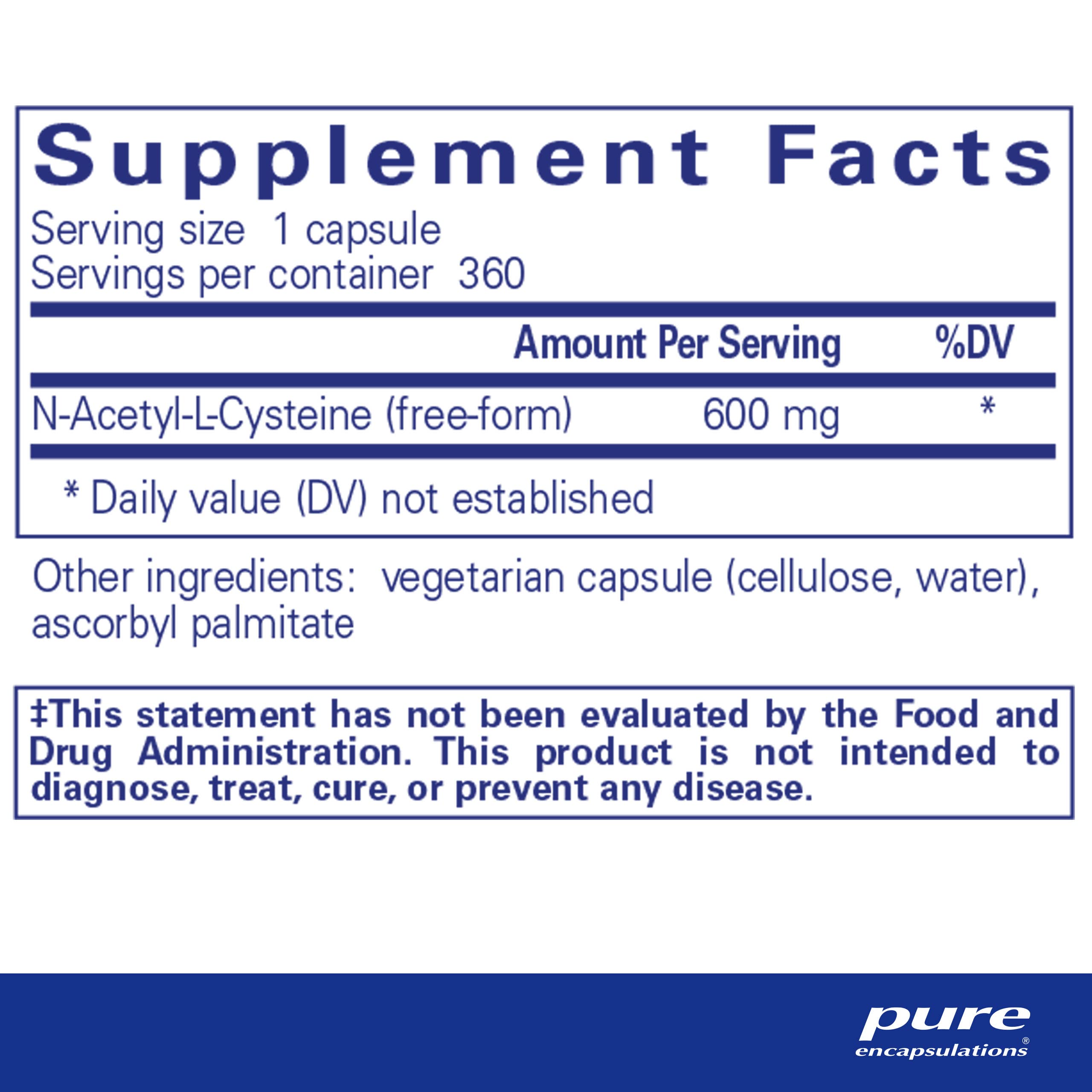 Foto 3 pulgar | Suplemento Pure Encapsulations Nac 600 Mg De N-acetil Cisteína - Venta Internacional.