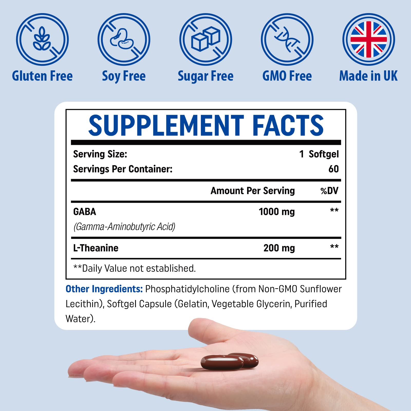 Foto 5 pulgar | Suplemento Genogna Gaba Con L-teanina 1200 Mg 60 Cápsulas - Venta Internacional.