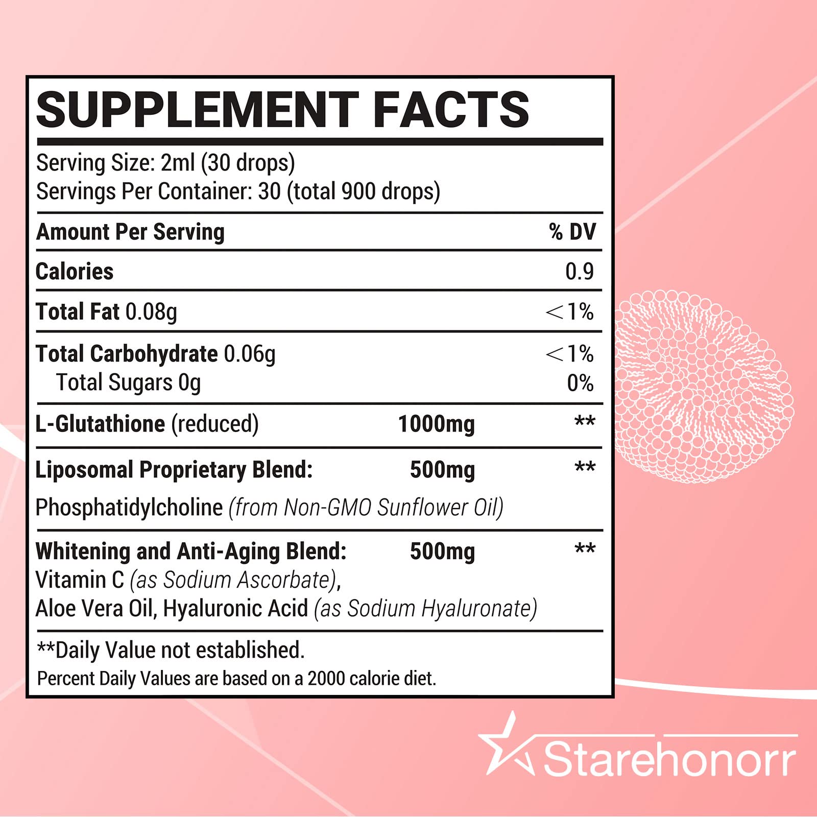 Foto 3 pulgar | Suplemento Starehonor De Glutatión Liposomal De 1500 Mg Para Mujeres - Venta Internacional.