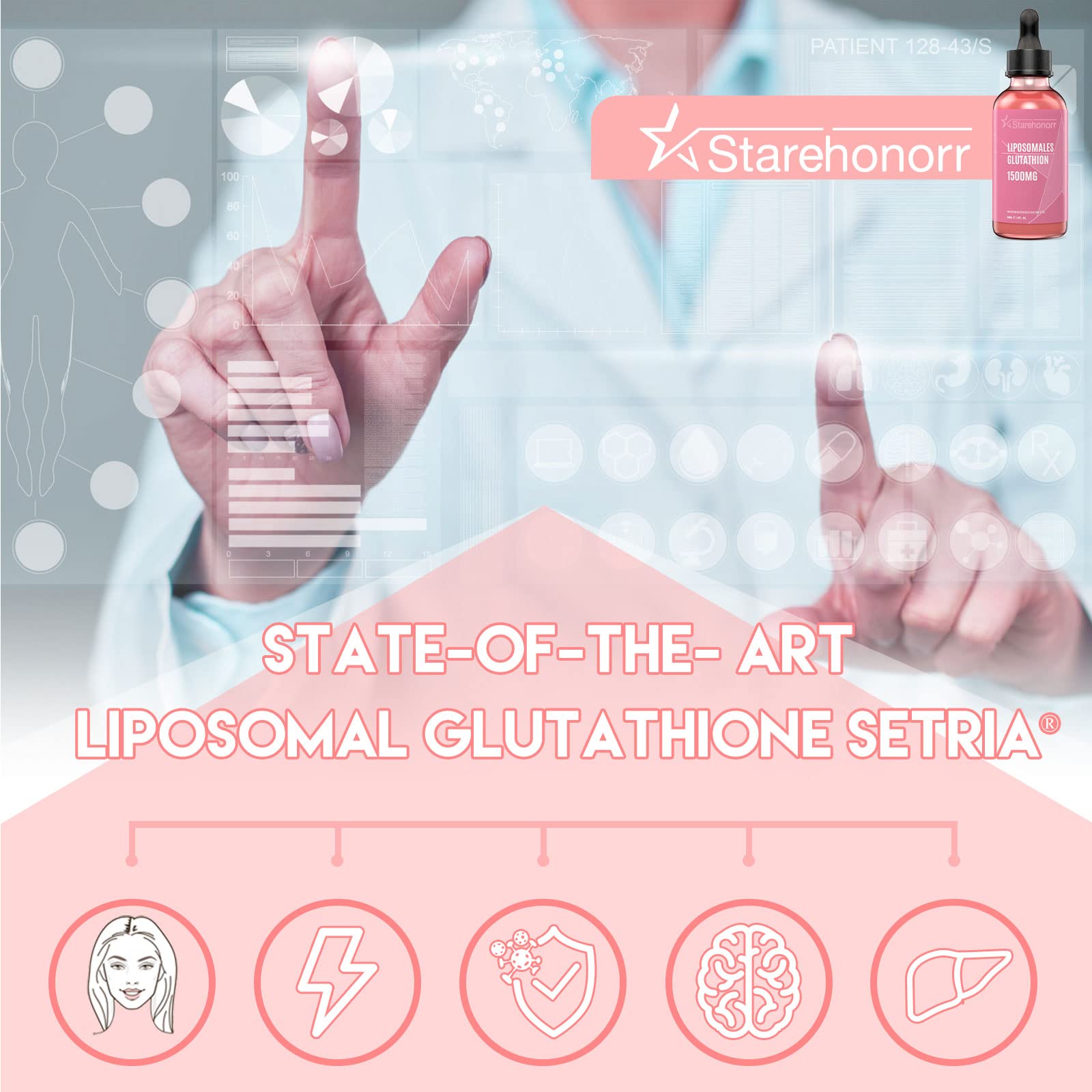 Foto 5 pulgar | Suplemento Starehonor De Glutatión Liposomal De 1500 Mg Para Mujeres - Venta Internacional.