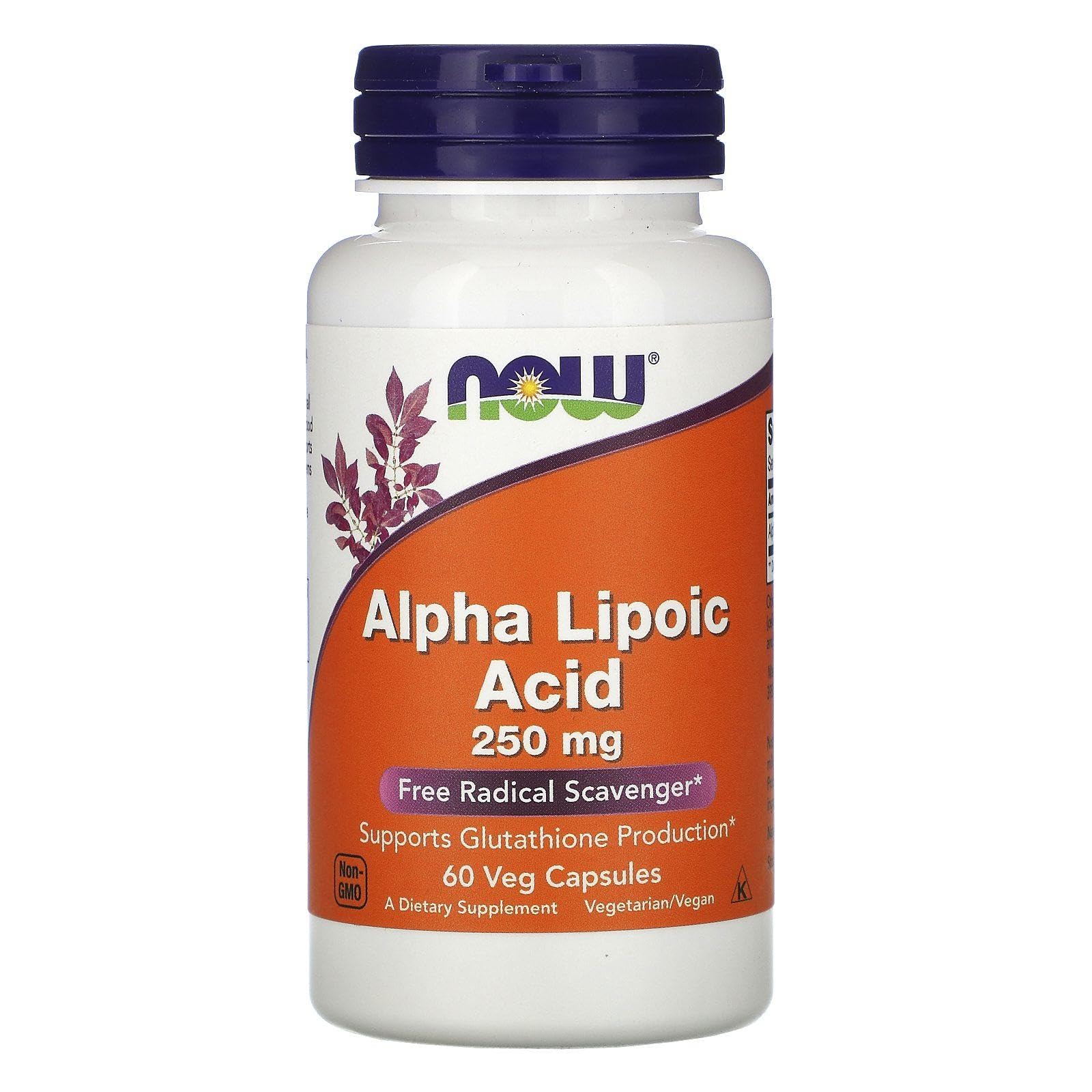 Foto 1 | Suplemento Now Foods Ácido Alfa Lipoico 250 Mg 60 Comprimidos - Venta Internacional.