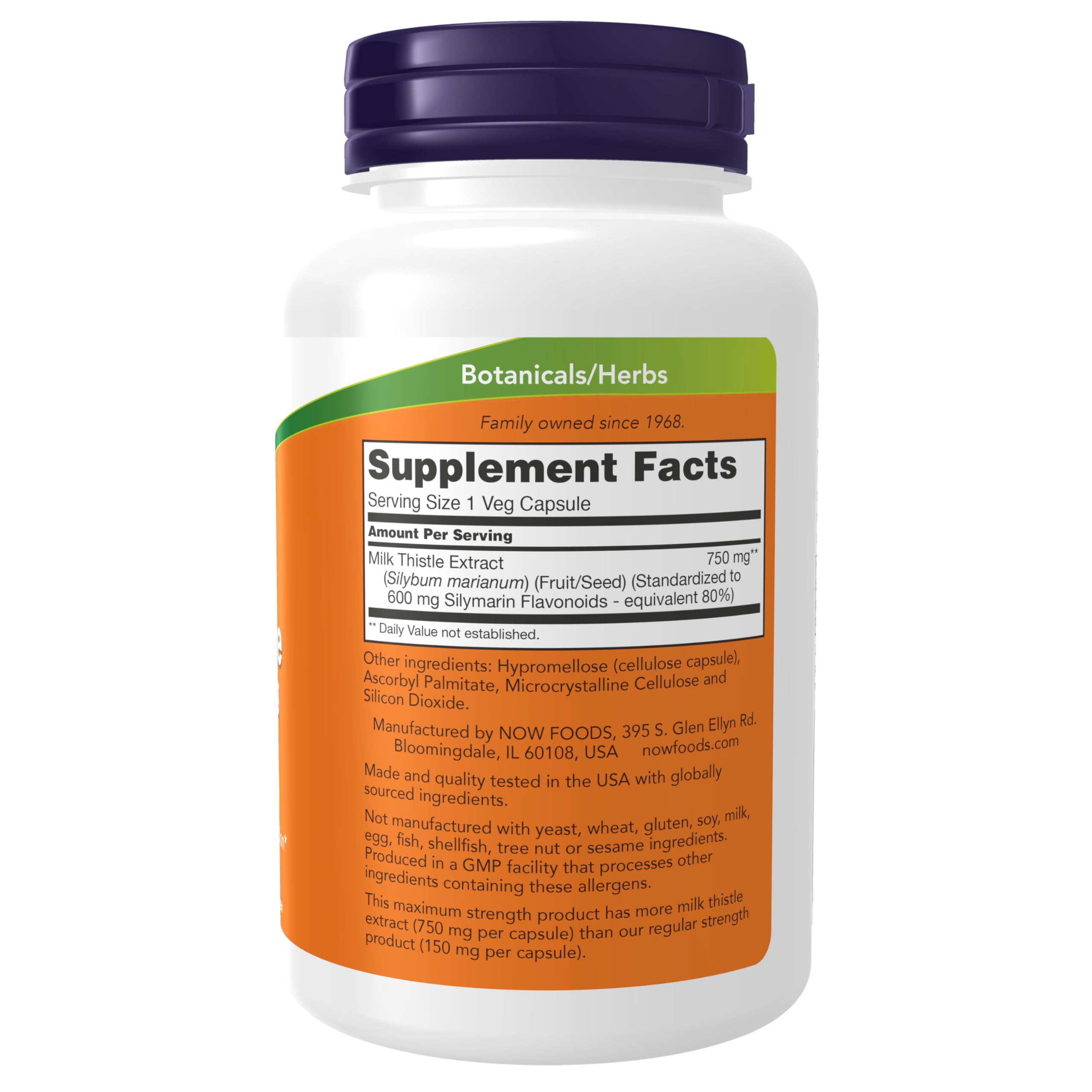 Foto 3 pulgar | Suplemento Now Foods Extracto De Cardo Mariano 750 Mg - 90 Cápsulas - Venta Internacional.