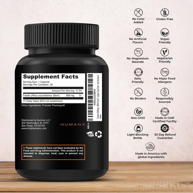 Foto 3 pulgar | Suplemento Humanx Fisetin 500 Mg, Activador Senolítico 98% Puro - Venta Internacional.