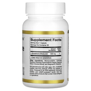 Foto 2 | Suplemento De 500 Mg De L-glutatión De California Gold Nutrition - Venta Internacional.