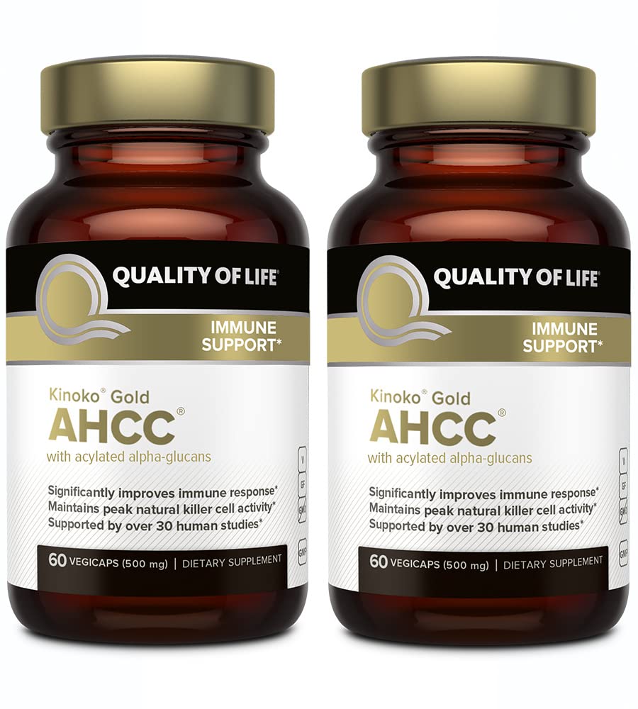Foto 2 pulgar | Suplemento Quality Of Life Premium Kinoko Gold Ahcc 500 Mg, Paquete De 2 - Venta Internacional.