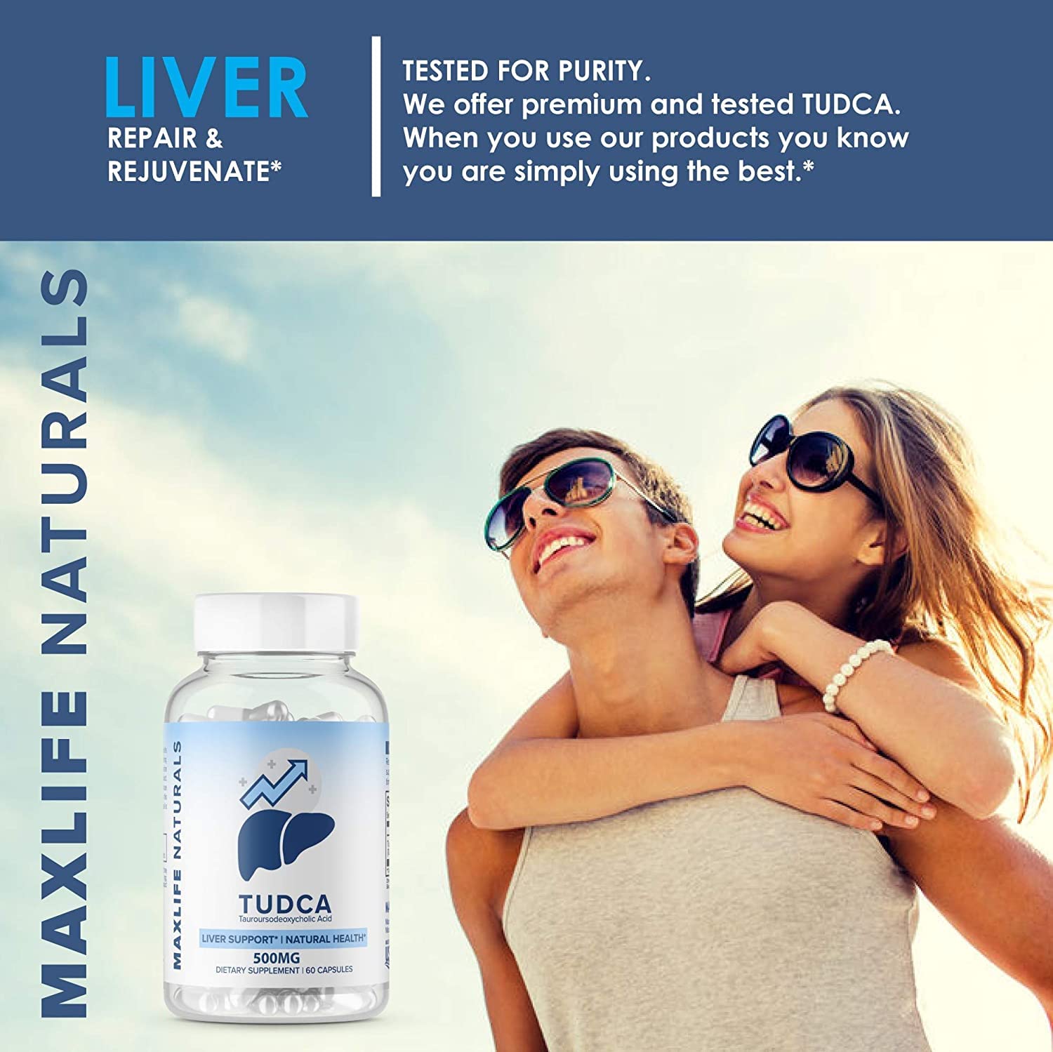 Foto 6 pulgar | Suplemento De Apoyo Hepático Maxlife Naturals Tudca 500 Mg - Venta Internacional.