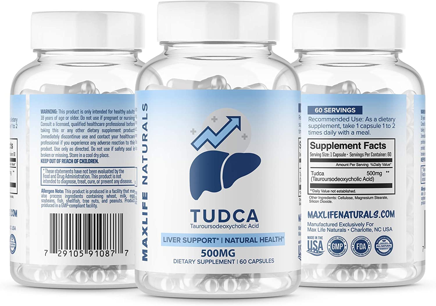 Foto 8 pulgar | Suplemento De Apoyo Hepático Maxlife Naturals Tudca 500 Mg - Venta Internacional.