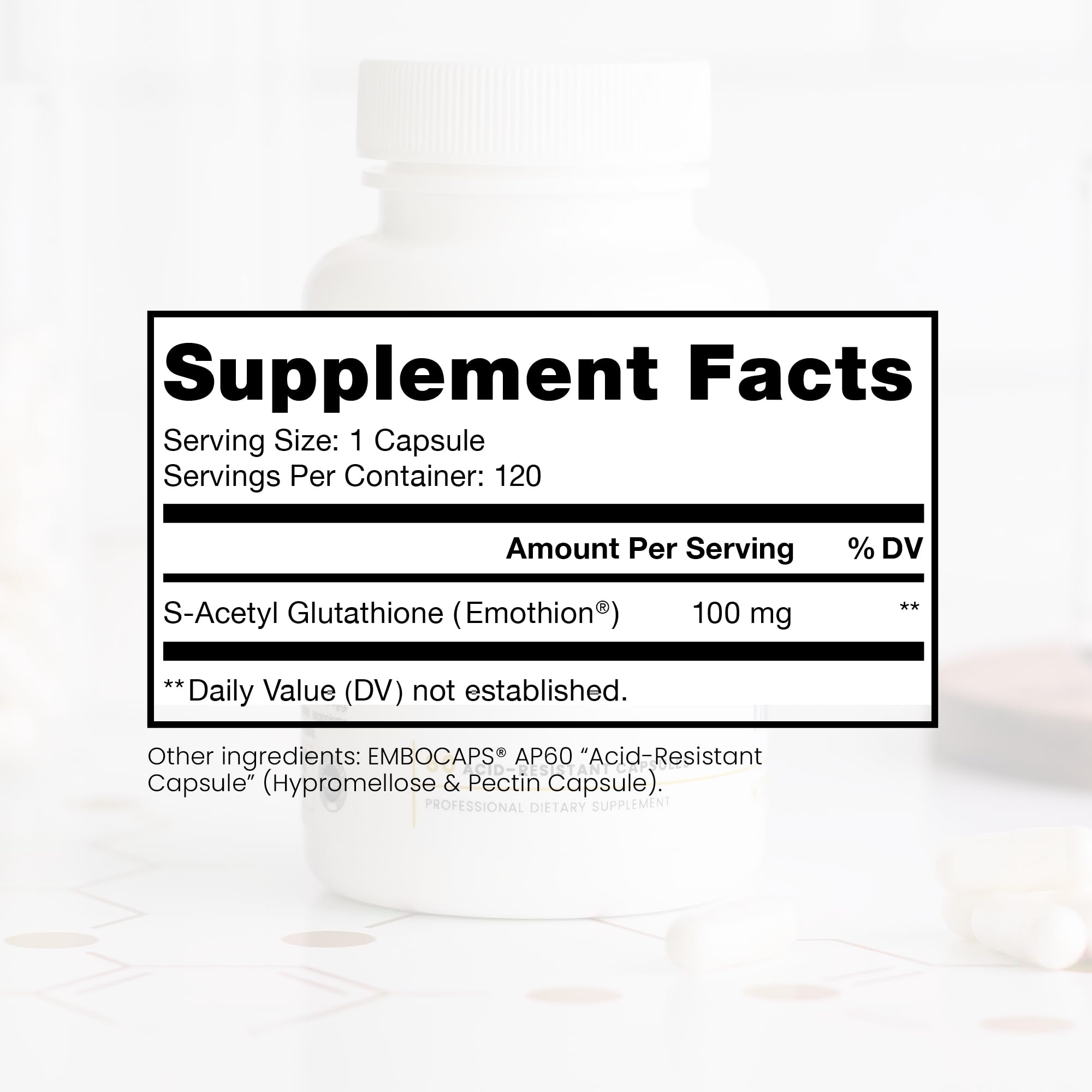 Foto 3 pulgar | Suplemento Pure Therapro Rx S-acetil Glutatión Oro 100 Mg - Venta Internacional.