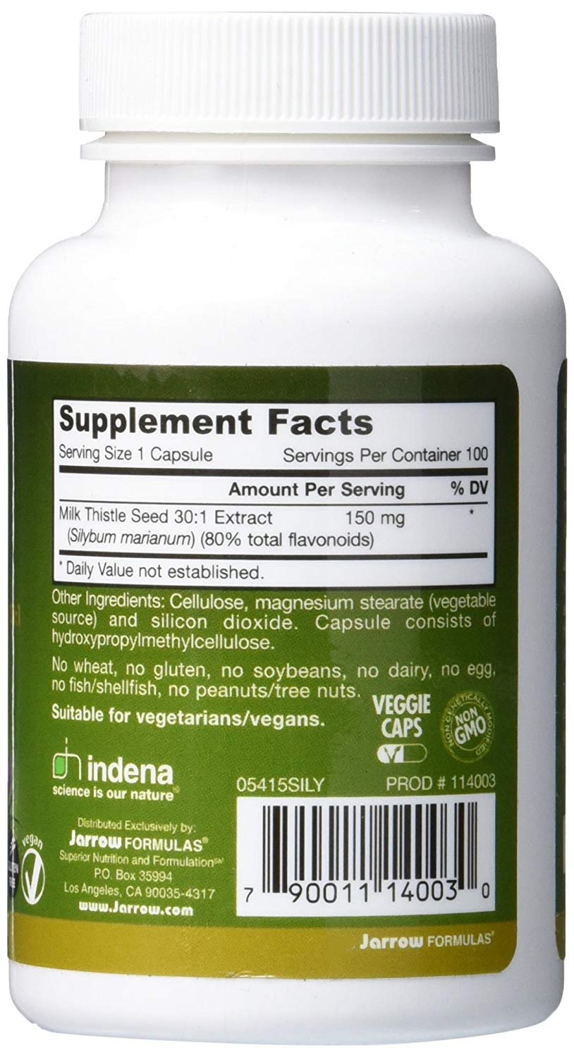 Foto 3 pulgar | Suplemento Jarrow Formulas Milk Thistle 150 Mg 100 Cápsulas - Venta Internacional.