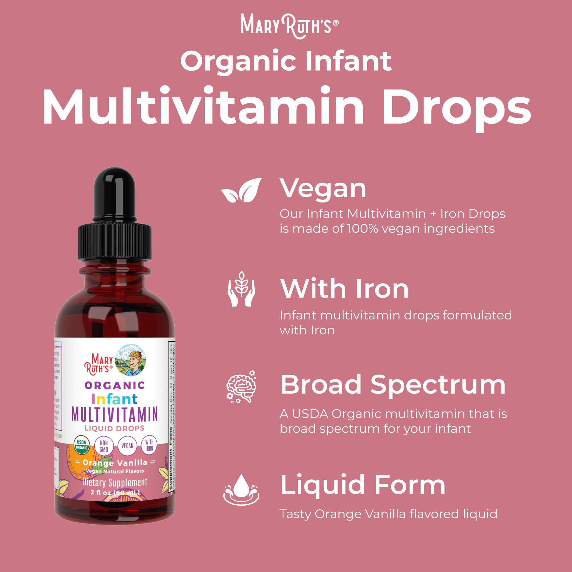 Foto 7 pulgar | Multivitamínico Y Multimineral Para Bebés Con Hierro Maryruth Organics - Venta Internacional.