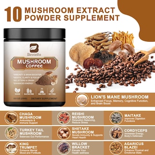 Foto 2 | Café con Hongos B Beworths 250 G Lions Mane Reishi Chaga + - Venta Internacional