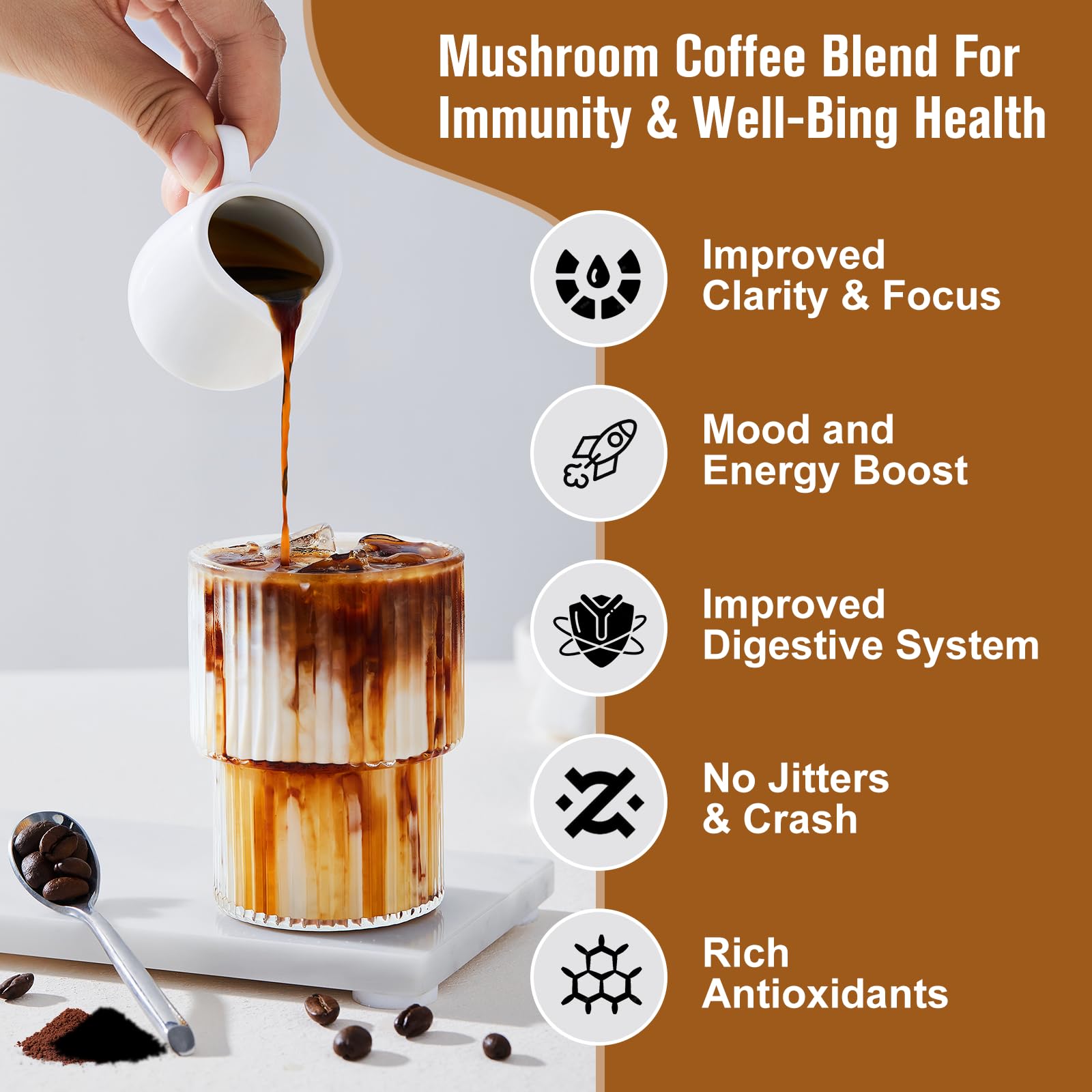 Foto 6 pulgar | Café con Hongos B Beworths 250 G Lions Mane Reishi Chaga + - Venta Internacional