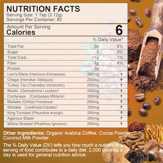 Foto 7 | Café con Hongos B Beworths 250 G Lions Mane Reishi Chaga + - Venta Internacional