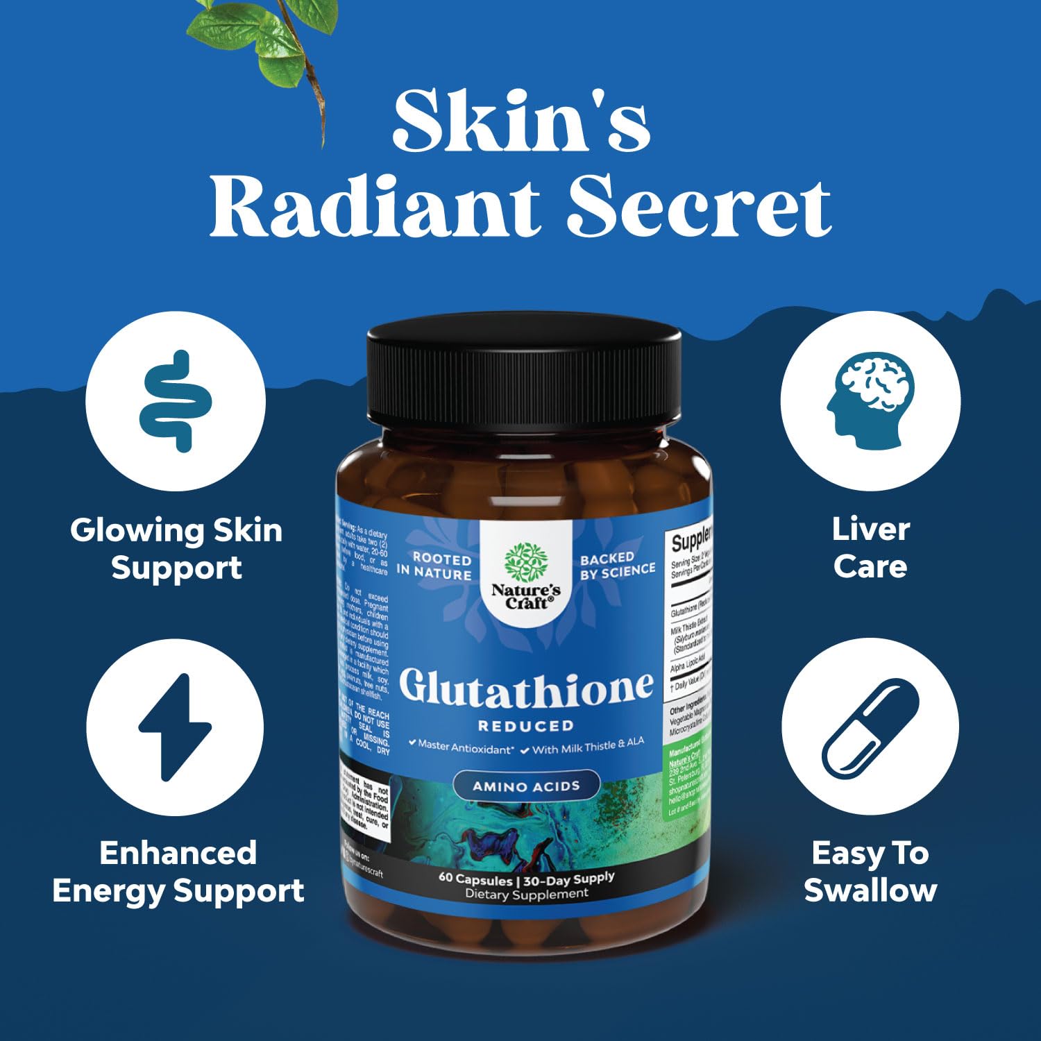 Foto 4 pulgar | Suplemento Natural De Glutatión Vore L De 1000 Mg Con Silimarina - Venta Internacional