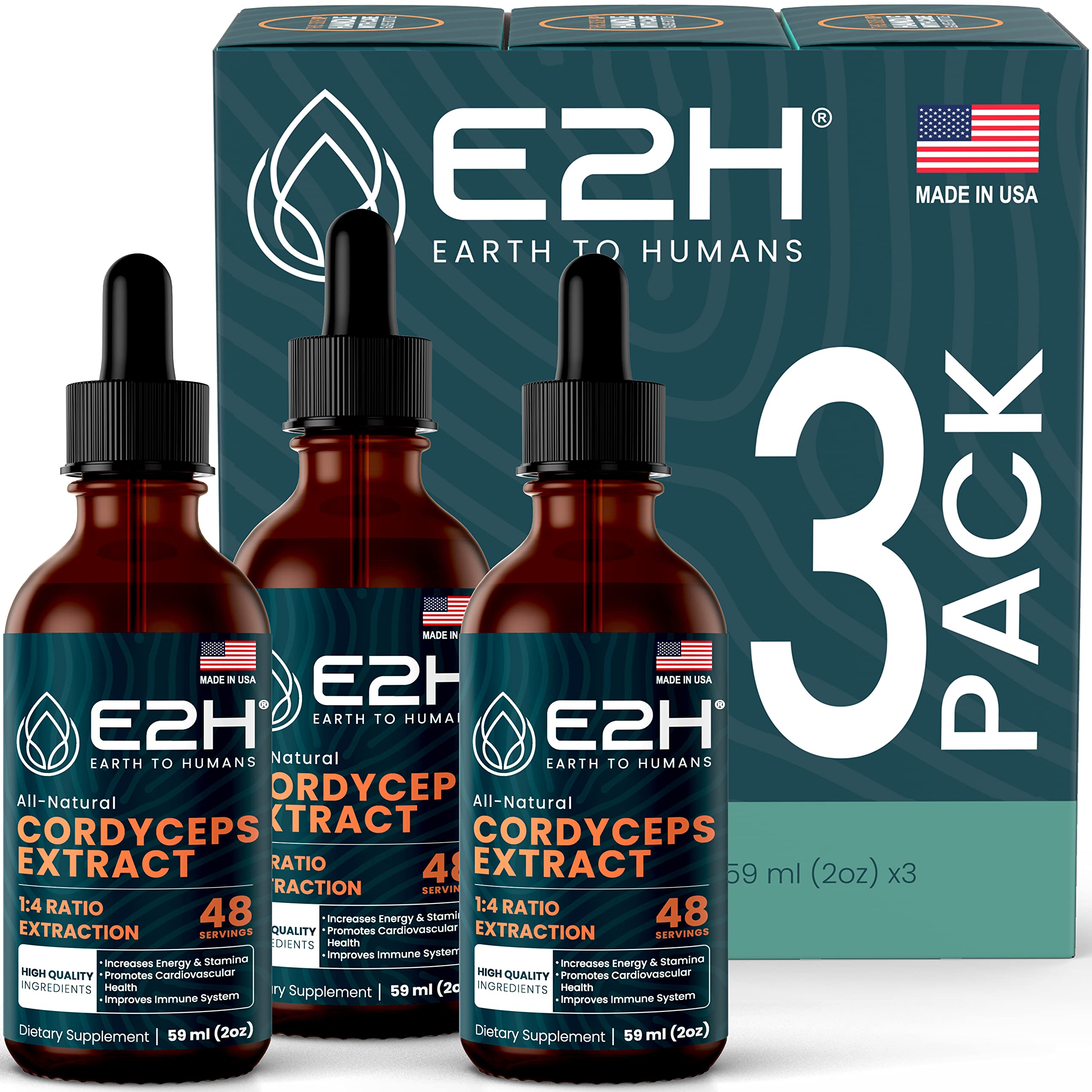 Suplemento E2h: Extracto De Hongo Cordyceps, Apoyo Inmunológico - Venta Internacional.