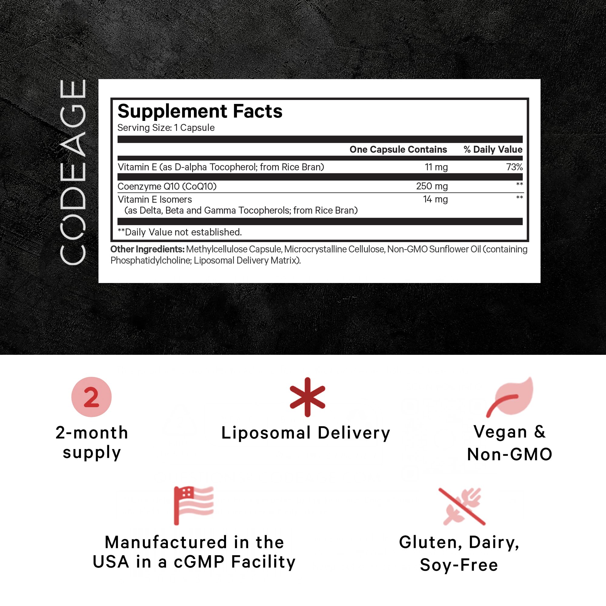 Foto 3 pulgar | Suplemento Codeage Liposomal Coq10 Max 250 Mg 60 Cápsulas - Venta Internacional.