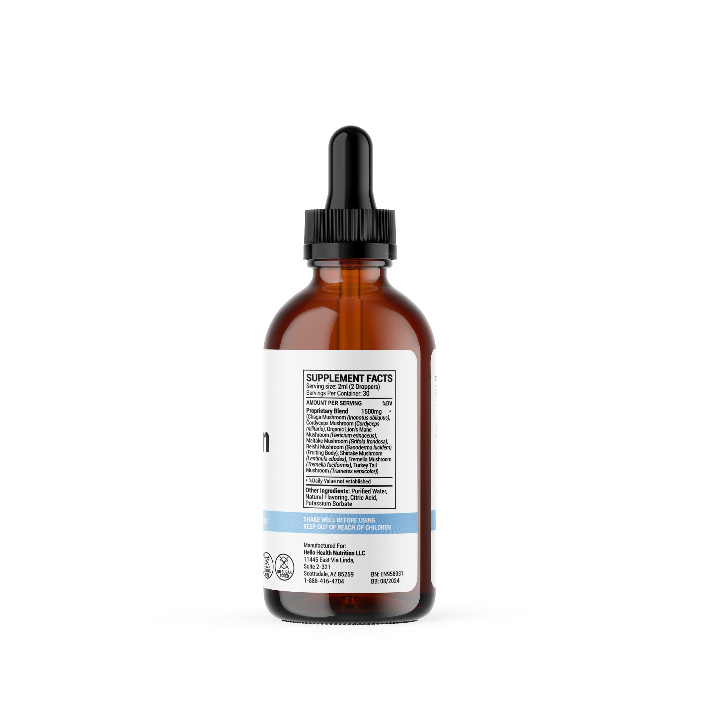 Foto 6 | Suplemento En Forma De Hongo 8 En 1 Hello Health, 60 Ml - Venta Internacional.