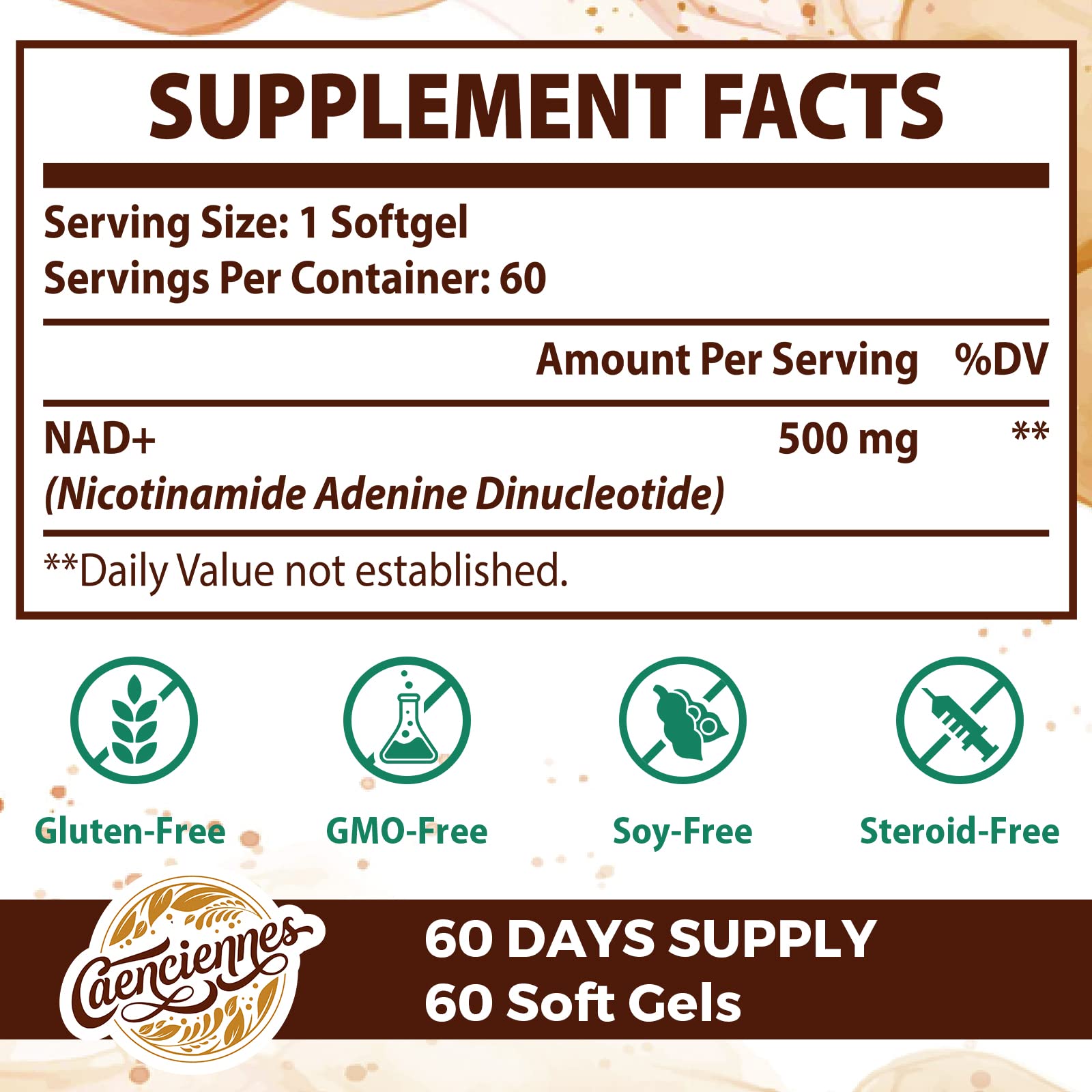 Foto 3 pulgar | Suplemento Caenciennes Liposomal Nad+ 500 Mg 360 Porciones - Venta Internacional