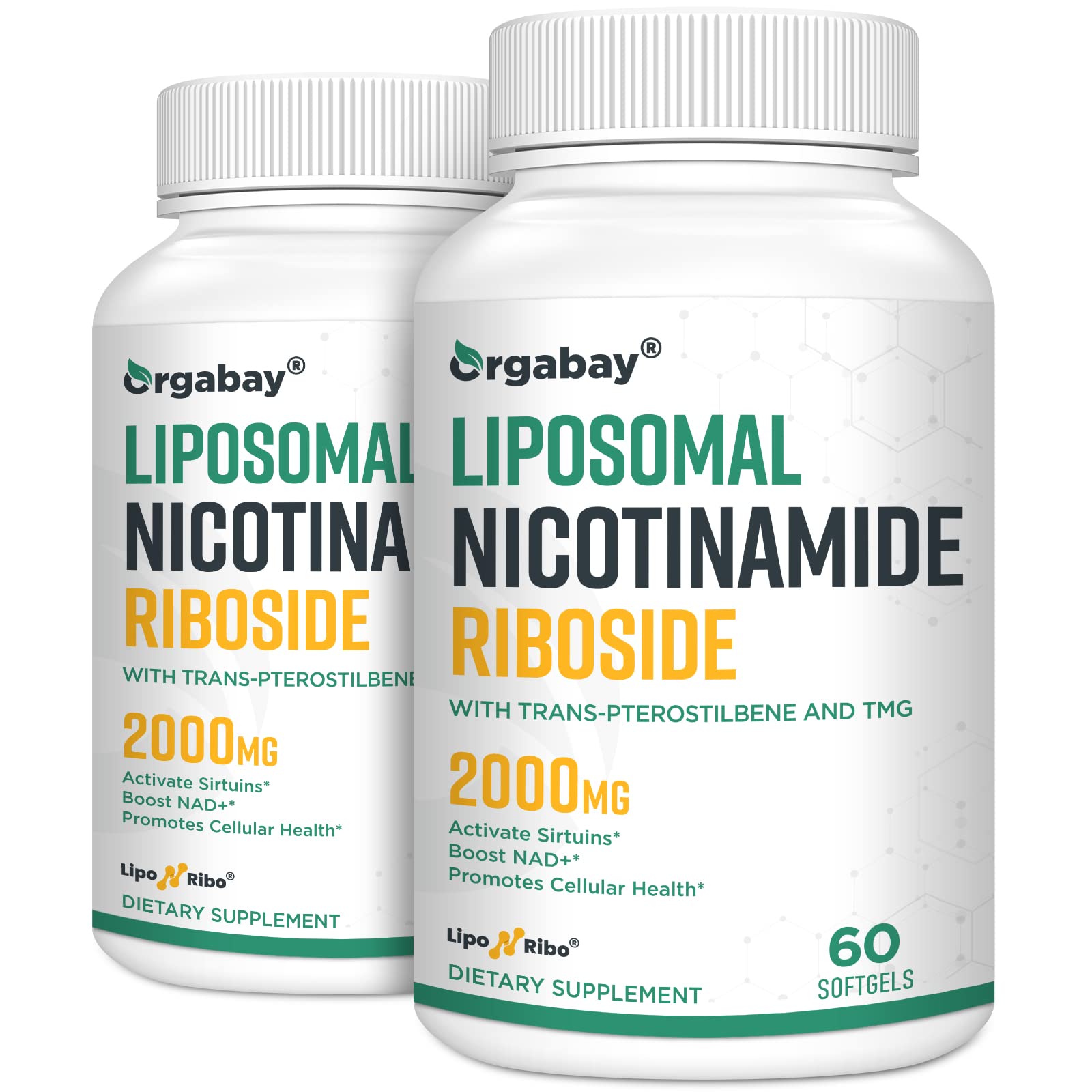 Foto 2 pulgar | Suplemento De Ribósido De Nicotinamida Liposomal Orgabay 2000 Mg - Venta Internacional.