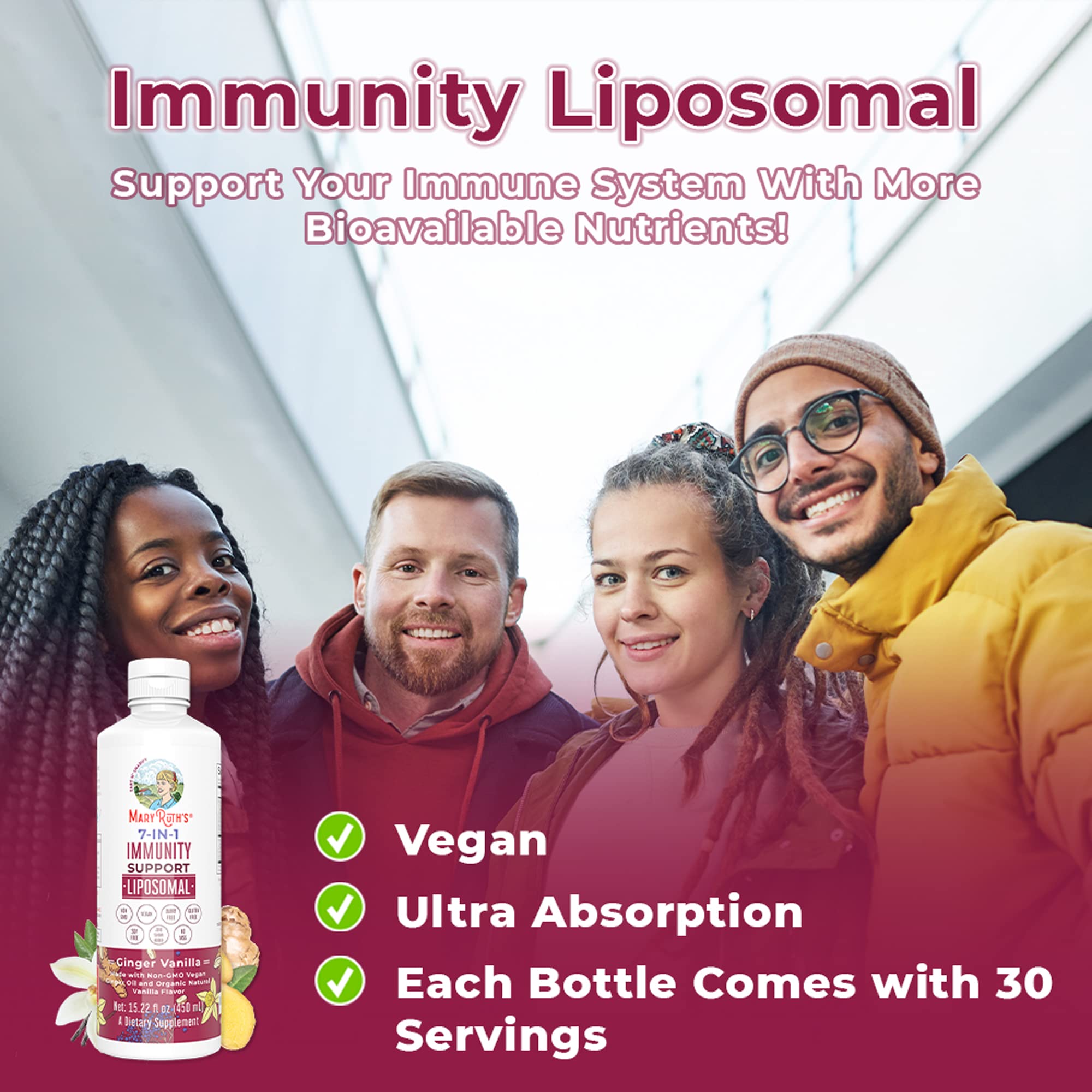 Foto 4 pulgar | Complemente El Líquido De Saúco De Maryruth Con Vitamina C Y Zinc - Venta Internacional.