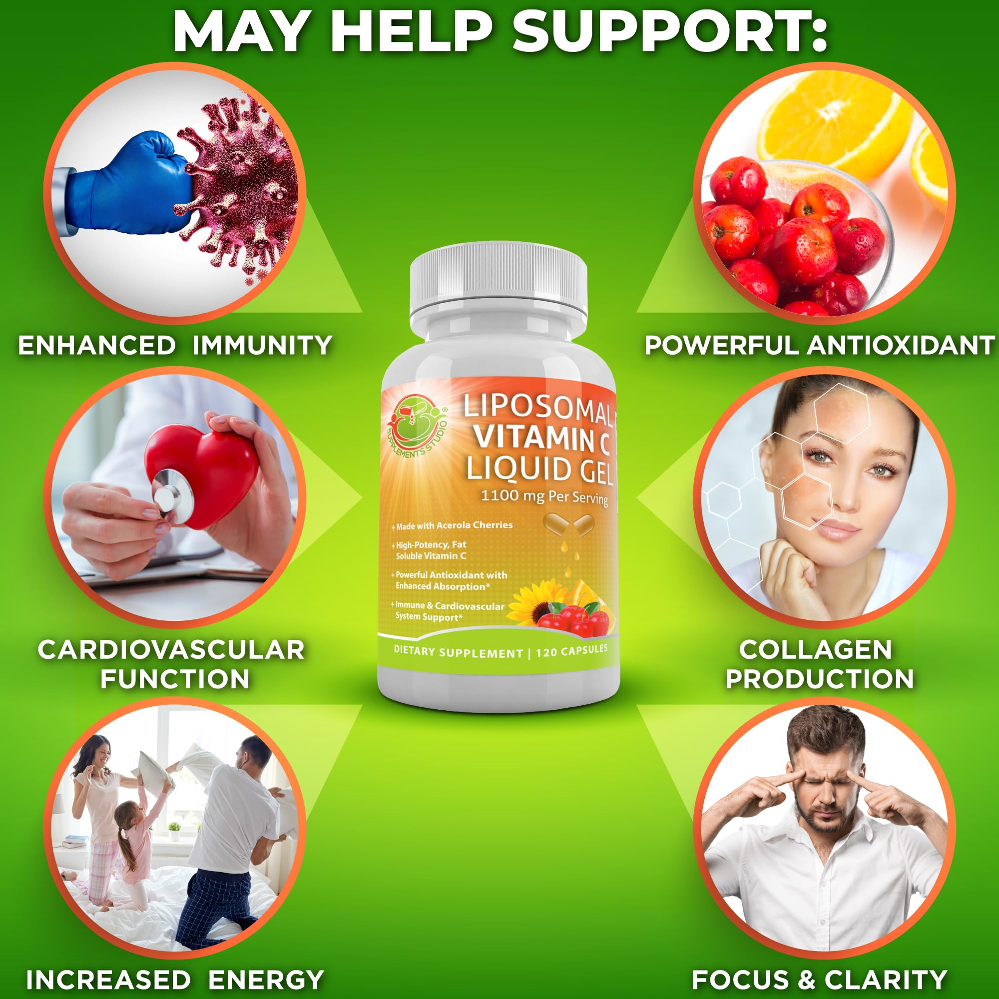 Foto 5 | Cápsulas De Gel Líquido Con Vitamina C Liposomal Supplements Studio - Venta Internacional.