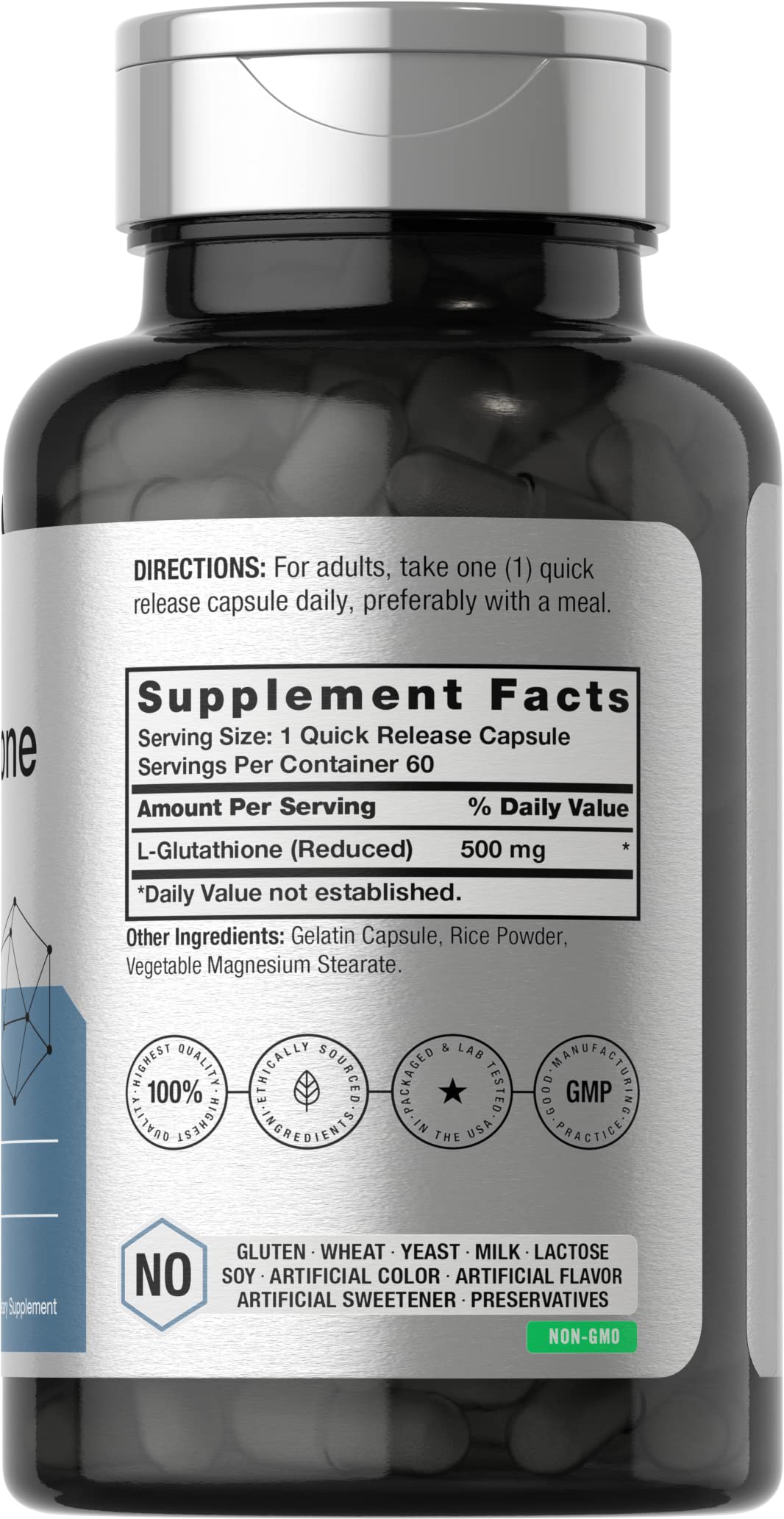 Foto 3 pulgar | Suplemento Horbäach De L-glutatión, 500 Mg, Reducido, 60 Cápsulas - Venta Internacional.
