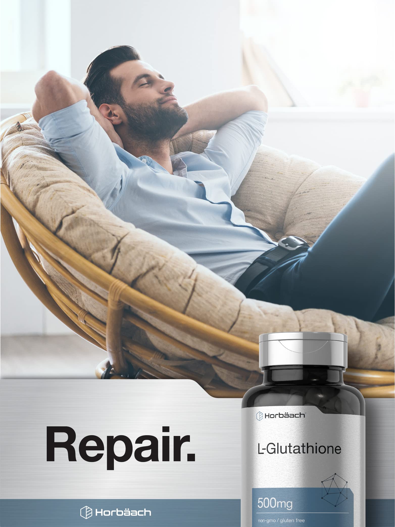 Foto 7 pulgar | Suplemento Horbäach De L-glutatión, 500 Mg, Reducido, 60 Cápsulas - Venta Internacional.