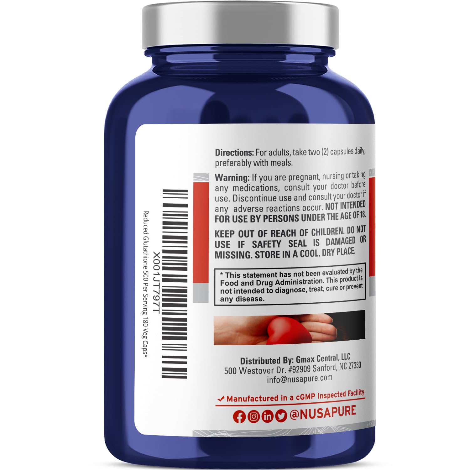 Foto 4 pulgar | Suplemento Nusapure 500 mg 180 Cápsulas - Venta Internacional