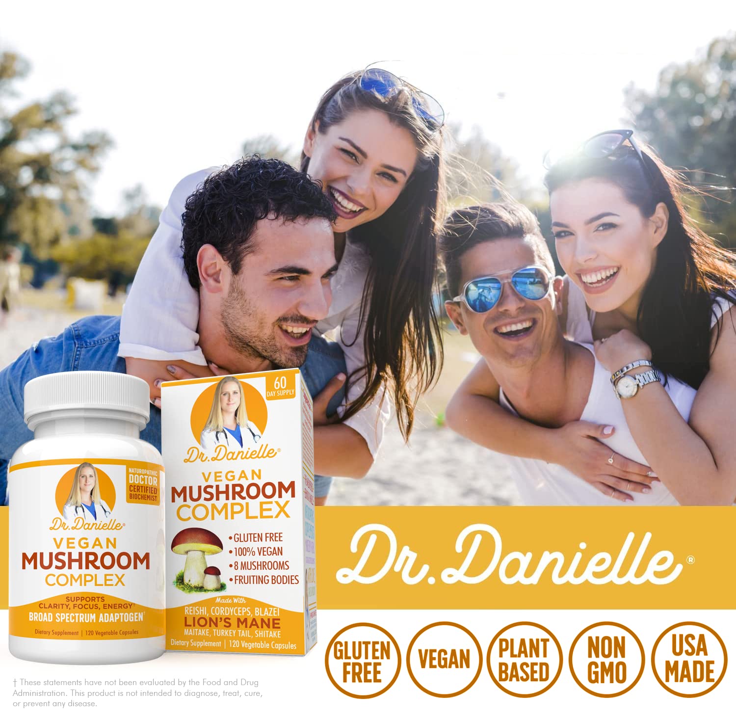 Foto 4 pulgar | Complejo De Hongos Orgánicos Supplement Doctor Danielle 120 Cápsulas - Venta Internacional.
