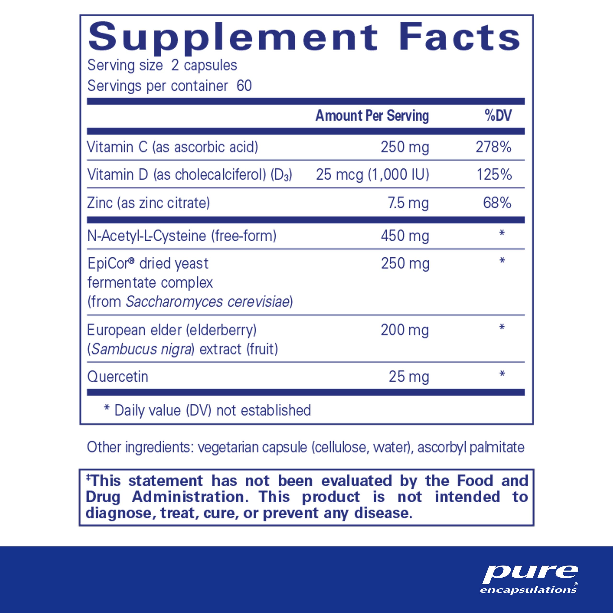 Foto 3 pulgar | Suplemento Puredefense De Pure Encapsulations Con Nac 120 Cápsulas - Venta Internacional.