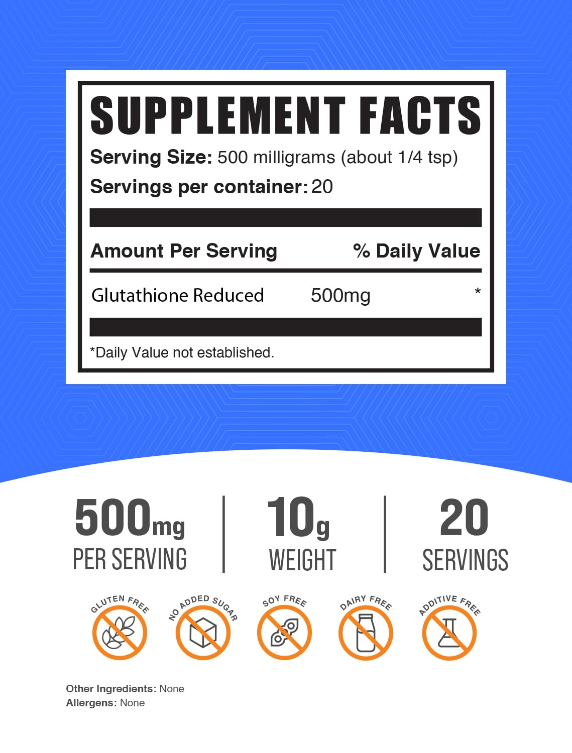 Foto 3 pulgar | Suplemento De Glutatión Bulksupplements.com Glutatión 500 Mg - Venta Internacional.