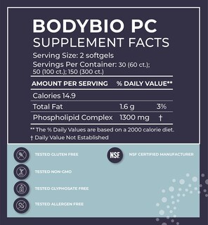 Foto 2 | Suplemento Bodybio Phospholipid Complex 100 Cápsulas - Venta Internacional
