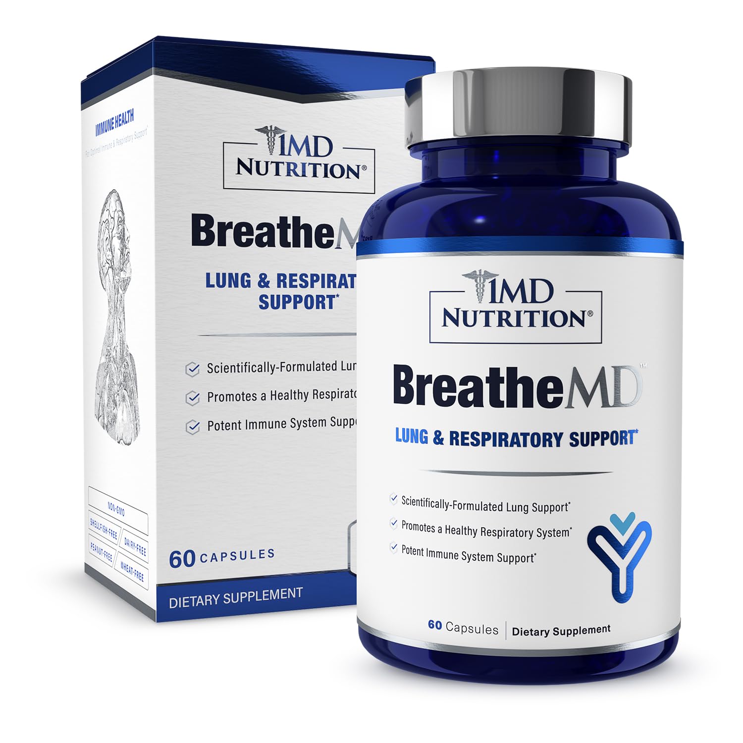 Suplemento 1md Nutrition Breathmed Lung Respiratory Support 60 Cápsulas- Venta Internacional