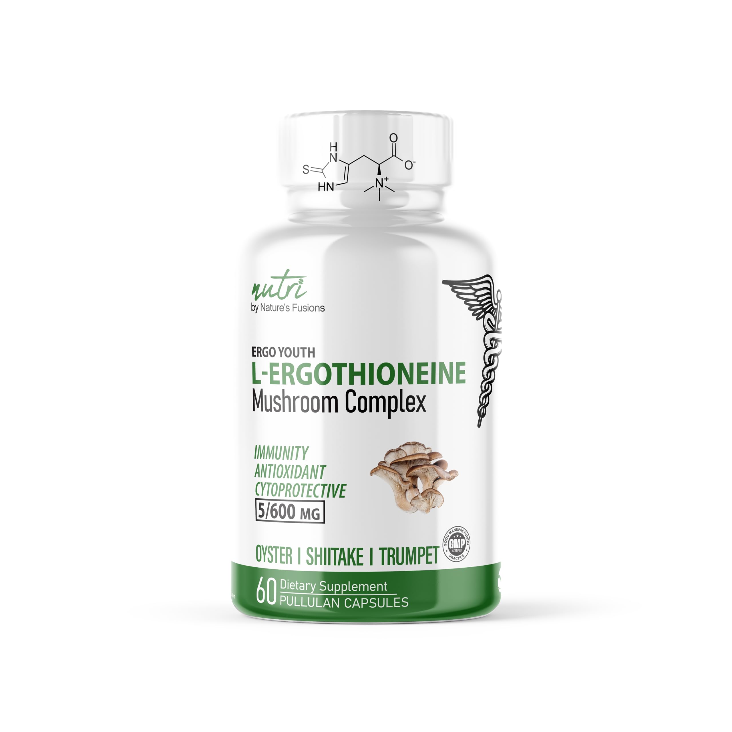 Foto 2 pulgar | Suplementos De Extractos De Hongos Nutri L Ergotioneine De 5 Mg Y 600 Mg - Venta Internacional.