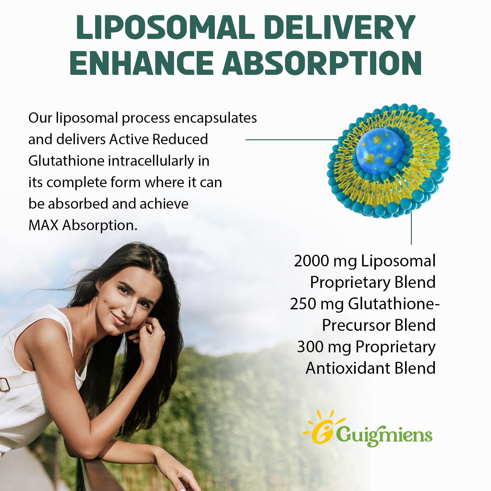 Foto 4 pulgar | Suplemento De Glutatión Liposomal De Guigmiens, 2000 Mg, 120 Unidades - Venta Internacional.