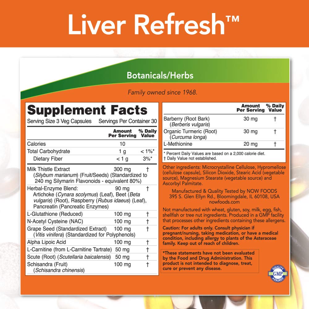 Foto 3 pulgar | Suplementos Now Foods Liver Refresh 90 Cápsulas - Venta Internacional