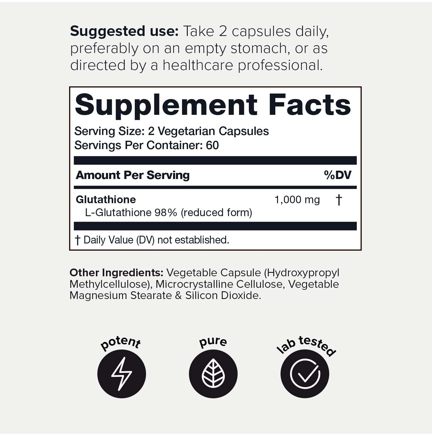 Foto 3 pulgar | Suplemento De Glutatión Toniiq Ultra High Strength 1000 Mg - Venta Internacional.