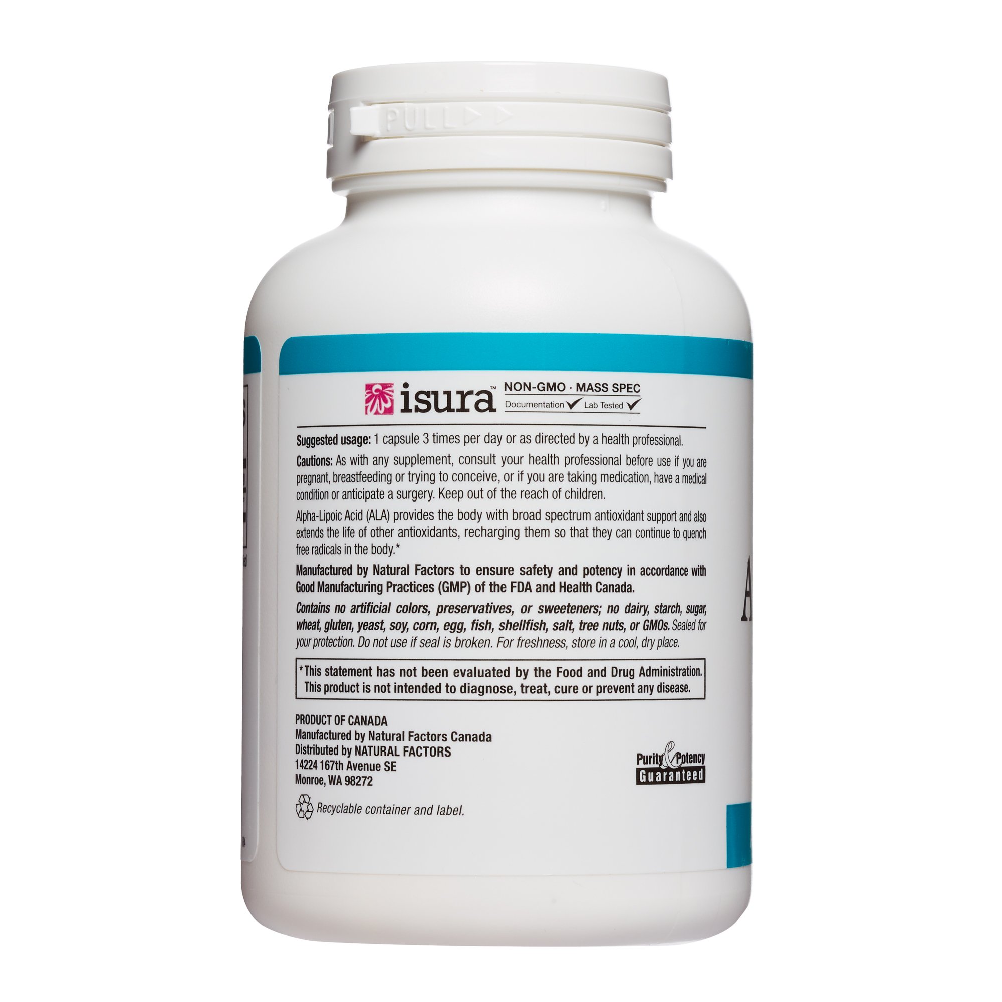 Foto 5 pulgar | Suplemento De Ácido Alfa Lipoico De Natural Factors 200 Mg 120 Cápsulas - Venta Internacional.