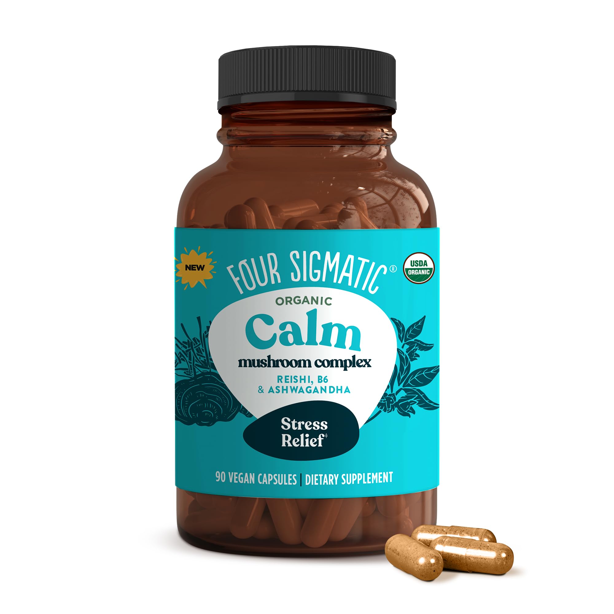 Foto 2 pulgar | Suplemento Four Sigmatic Calm Capsules Vegano, 30 Porciones - Venta Internacional.