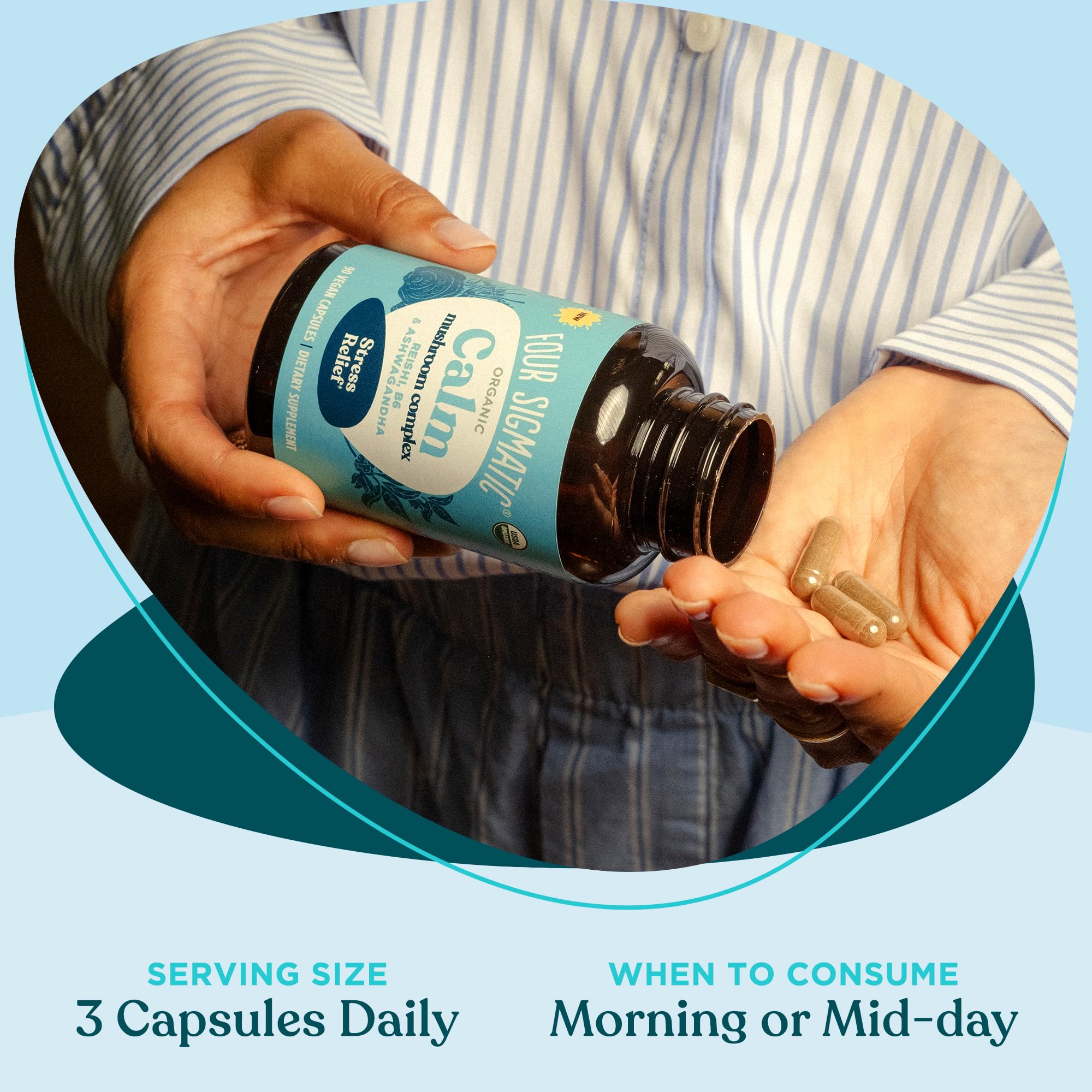 Foto 3 pulgar | Suplemento Four Sigmatic Calm Capsules Vegano, 30 Porciones - Venta Internacional.
